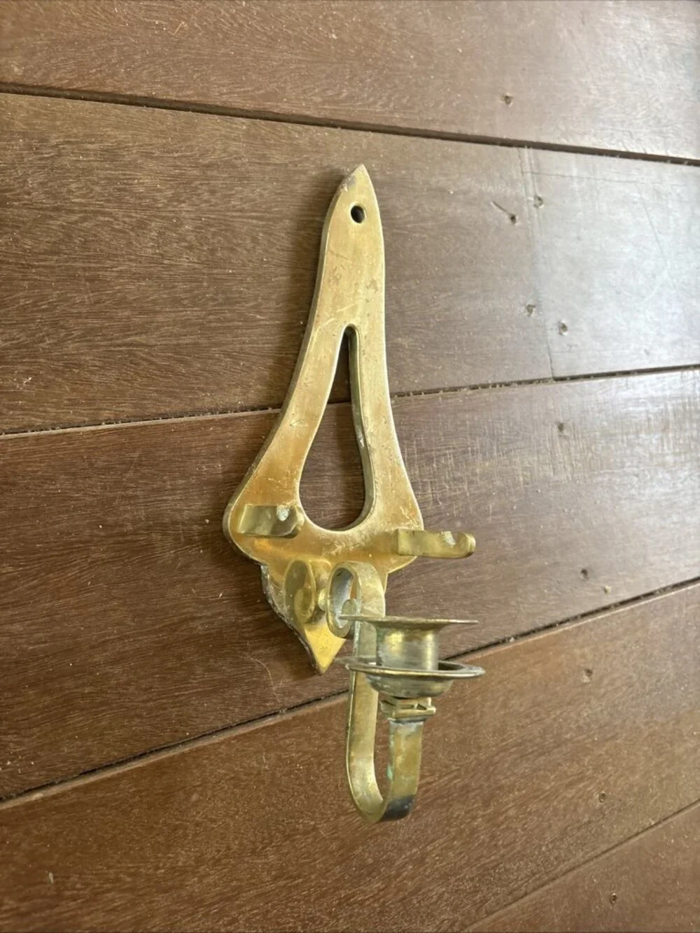 vintage mid century modern Brass Sconce Candlestick Holder